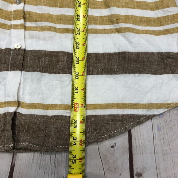 Rachel Zoe Women 100% Linen Button Up Tunic Shirt Top Blouse Size Medium B207 -9 - Picture 3 of 13